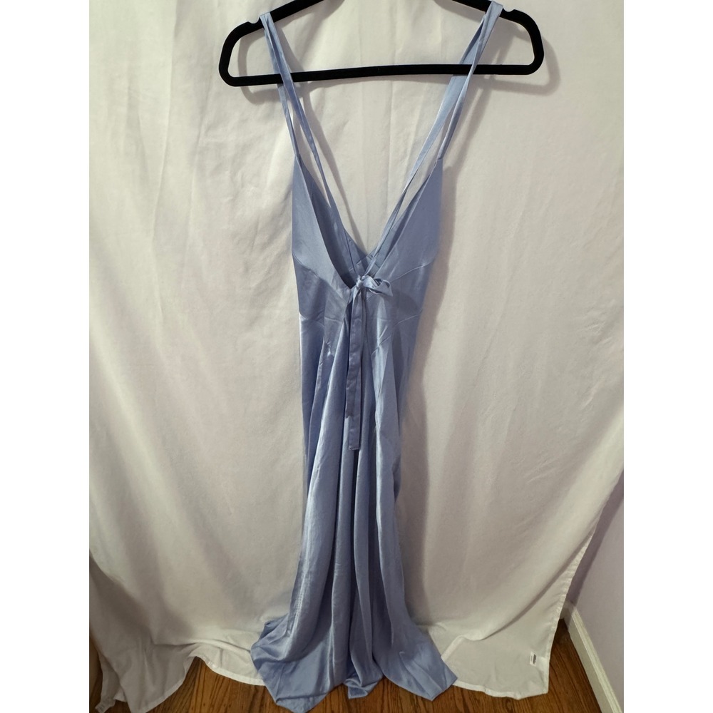Show Me Your Mumu Anderson Maxi Dress Womens L Light Blue Satin Bridesmaid NWOT - Picture 6 of 8